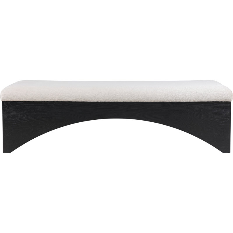 Lawson Willmot Velour  Fabric Bench, Black, Beige Velour Fur Fabric