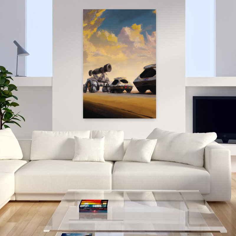 Sci-Fi Cars, art contemporain, H 48 po x l 32 po