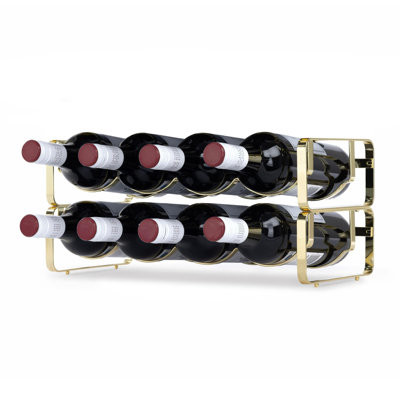 8 Bottle Wine Bottle Rack Gold