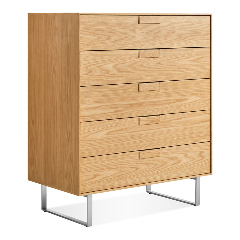 Series 11 5 - Drawer Dresser, Stainless Steel/White Oak