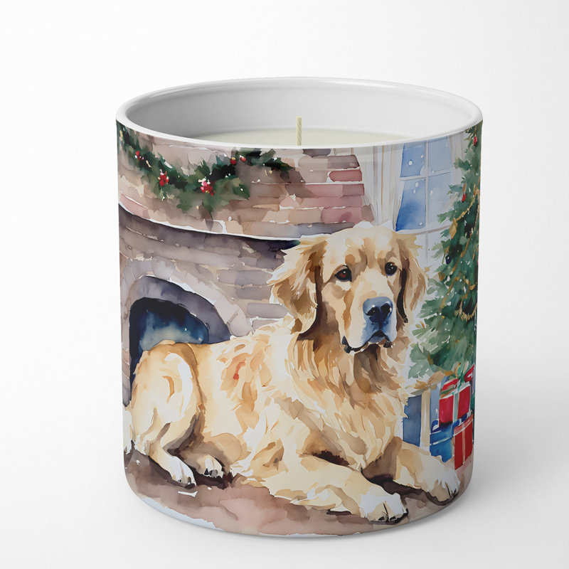 Bougie de Noël parfumée avec support en céramique