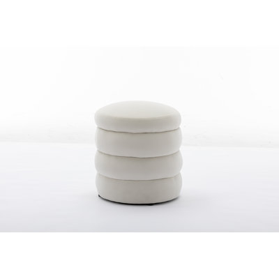 Soft Velvet  Round Ottoman Footrest Stool