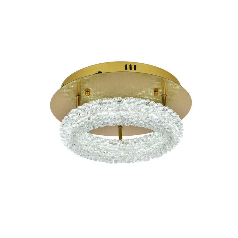 Plafonnier encastré Bridgeton, Or satiné, H 5,5 po x l 14 po x P 14 po