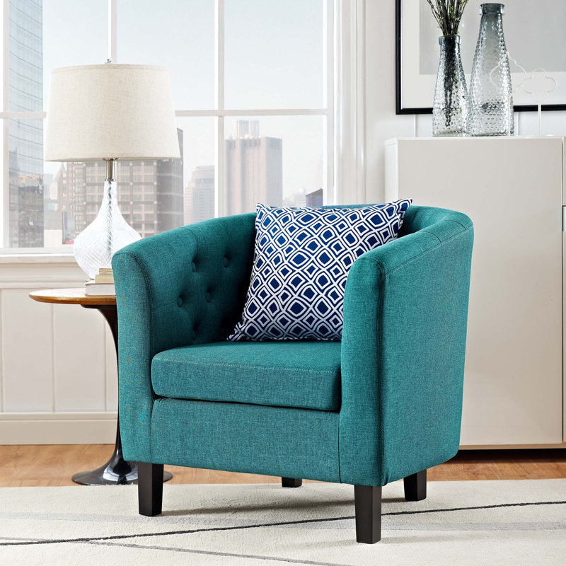 Modway Prospect Upholstered Armchair, Teal Plainweave