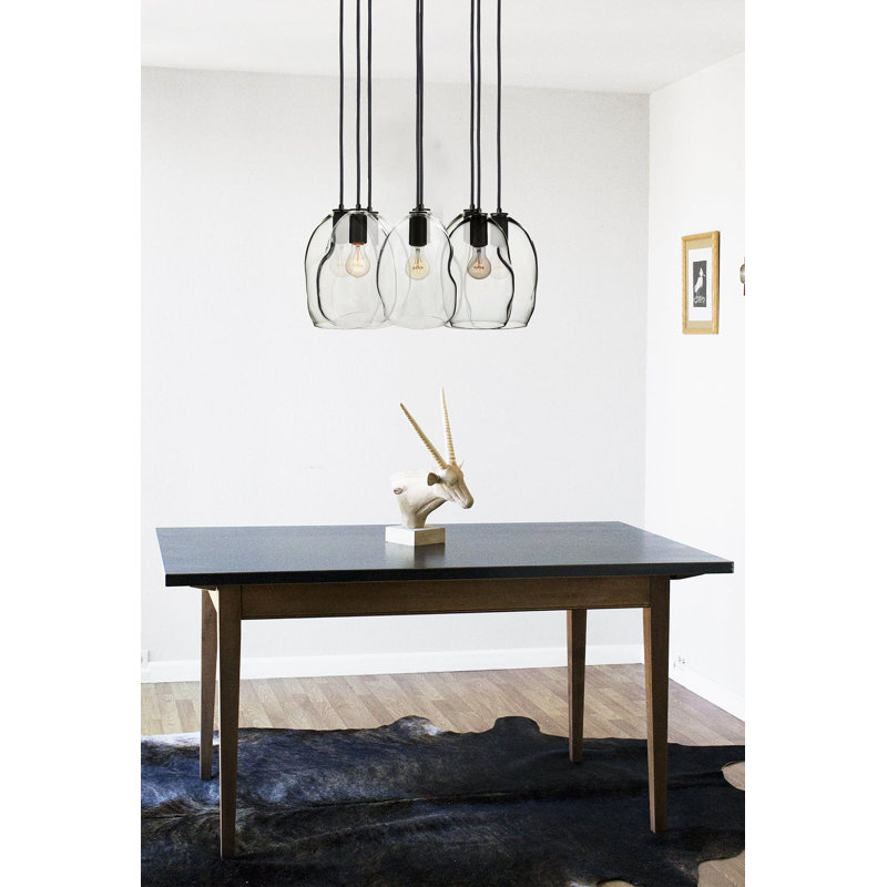 Lustre géométrique 8 lumières Bubble, Noir mat, H 100 po x l 18 po x P 18 po