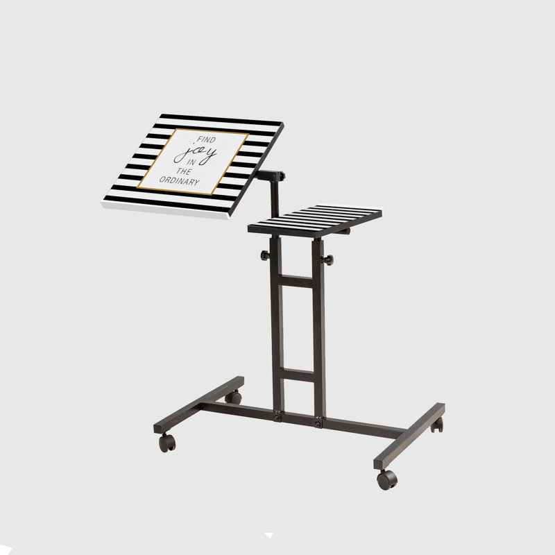 Eutropios Adjustable Metal Base Standing Desk, White, Black