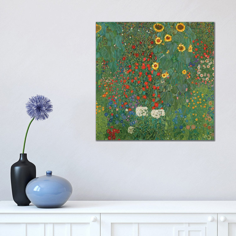 Farm Garden With Sunflowers, 1905-06 by Gustav Klimt - Wrapped Canvas Painting, 101.6 cm H x 66.04 cm W, No Frame
