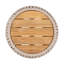 Table d'appoint en bois d'acacia clair avec base en corde beige, décor bord de mer moderne pour l'intérieur et l'extérieur-1185032234