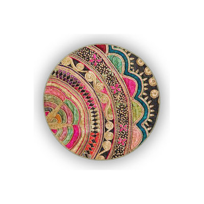 Tapis décoratif multicolore à motif circulaire multicolore