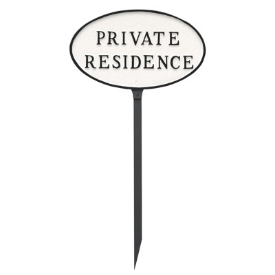Plaque de jardin ovale de résidence privée