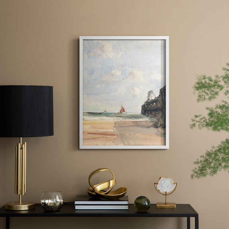"Vintage Nautical Print XX", H 21 po x l 17 po, Blanc