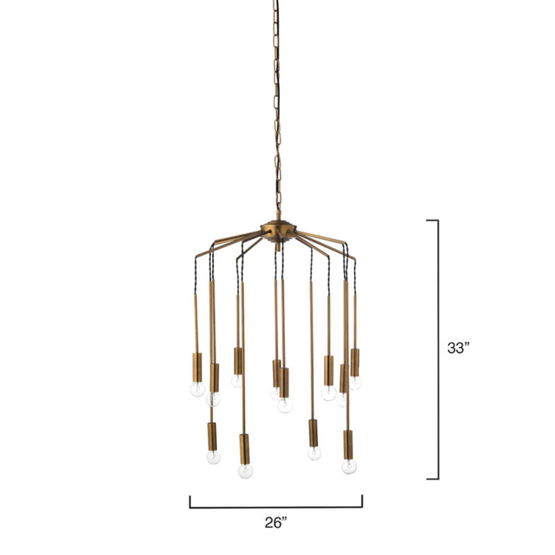 12 - Light Antique Brass Cluster Pendant