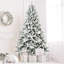Arbre de Noël floqué avec pointes, arbre à charnières enneigé réaliste en PVC avec support en métal et arbre de Noël artificiel pour la décoration des Fêtes-115294276