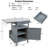 40.5" Outdoor Grill Cart With Stainless Steel Top, Solid Wood Storage, Drop Leaf, Drawer & Rolling Wheels, Blue Grey-1590461191