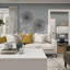 Décoration murale soleil en métal multicolore moderne avec accents de marbre 27 po x 27 po x 1 po