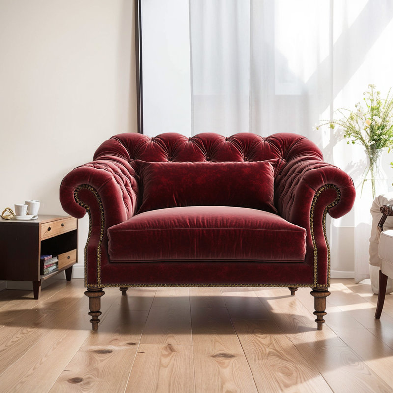 Curated visual reference: Visual Reference: House Of Hampton Luxury Handmade Tufted Velvet Sofa