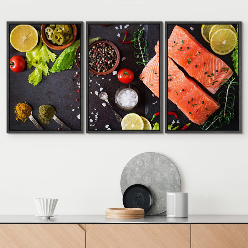 Saumon cru, épices, citrons et poivrons, nourriture, photographie culinaire, réalisme, décor, alimentation naturelle vibrante