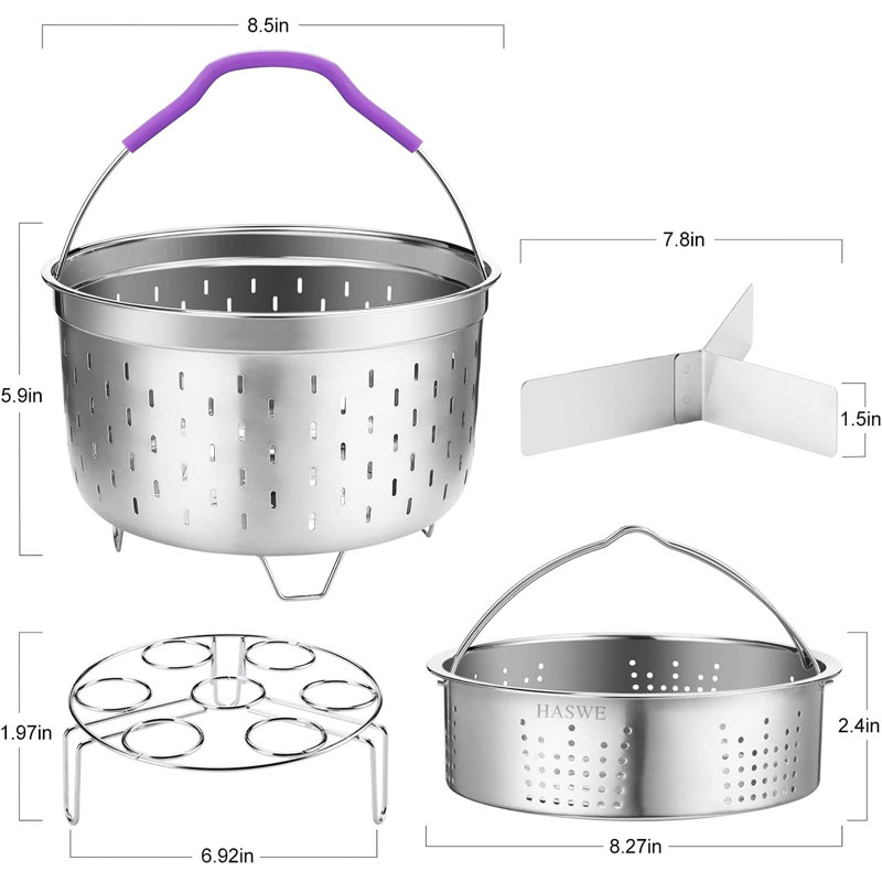 Panier à vapeur pour autocuiseur instantané, ensemble d'accessoires compatible avec InstaPot 5/6/8 pte