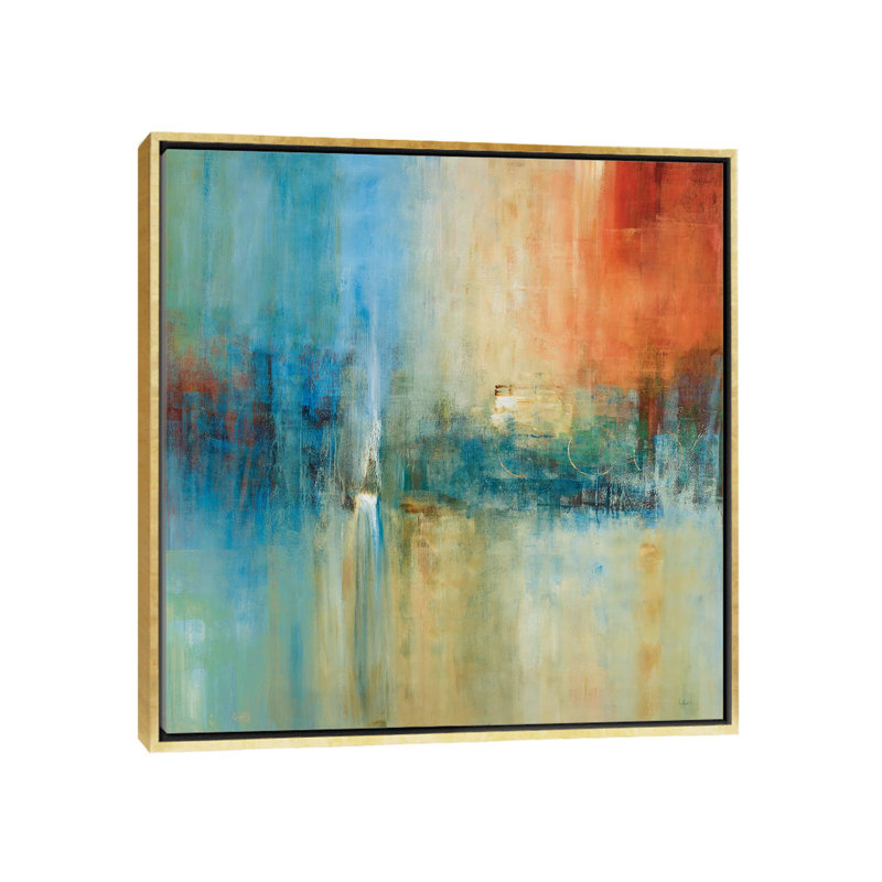 «Blue Cascade» par Simon Addyman - reproduction d'art, H 12 po x l 12 po x P 1,5 po, Toile avec cadre doré