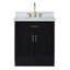 Meuble-lavabo simple en bois massif 30 po avec plateau en marbre de Carrare 1,5 po Tidworth-1028089733-1028089731