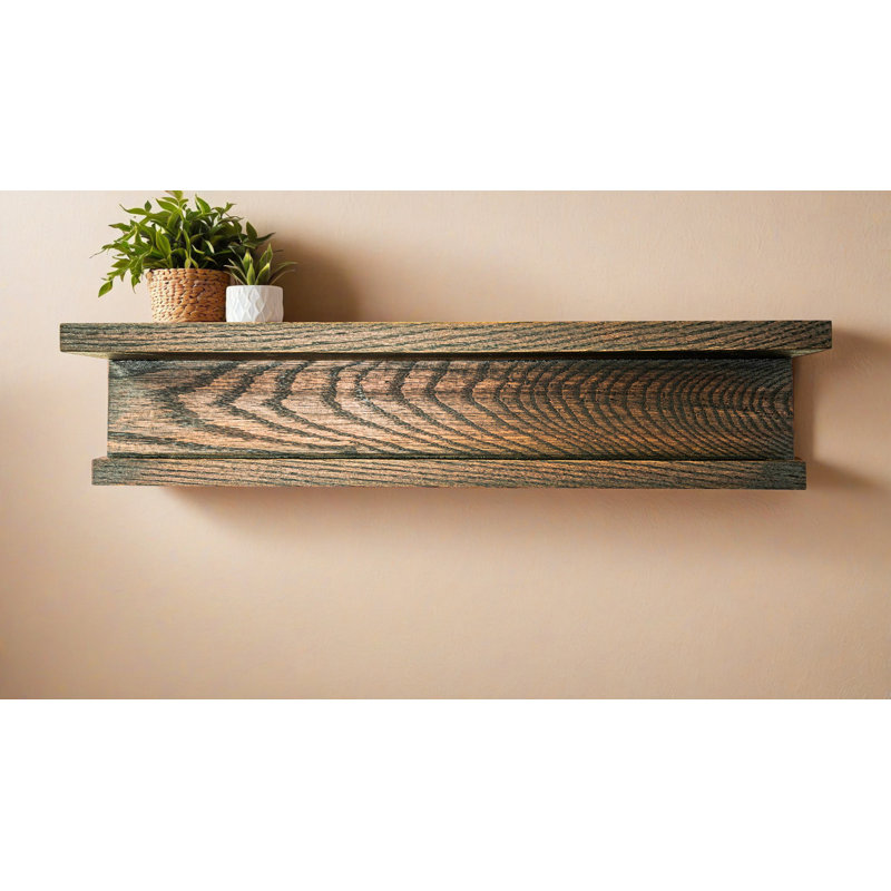 Rayne Grande tablette d'exposition en chêne, H 6,75 po x l 26 po x P 6 po