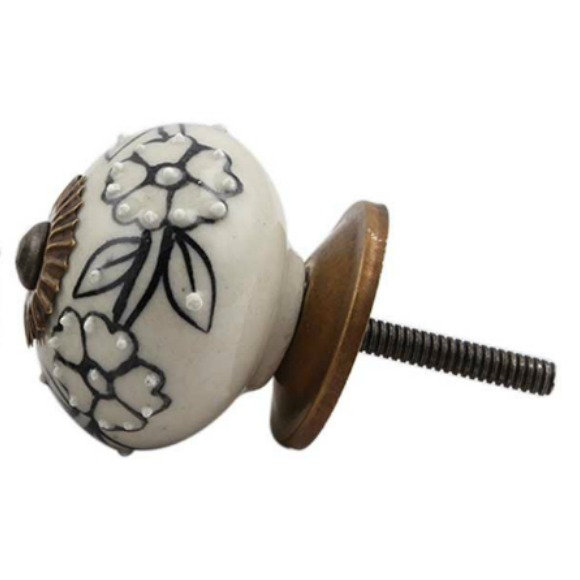 Hand Painted 1 1/2" Diameter Round Knob