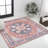Ville Ornate Medallion Machine-Washable Terracotta/Navy Rug-961866113