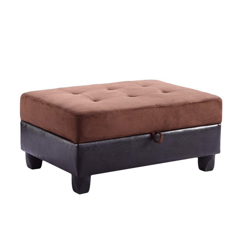 Benton Upholstered Ottoman, Chocolate