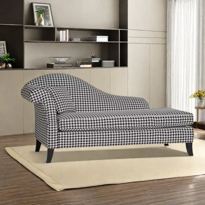 Elegant black and white cotton linen chair