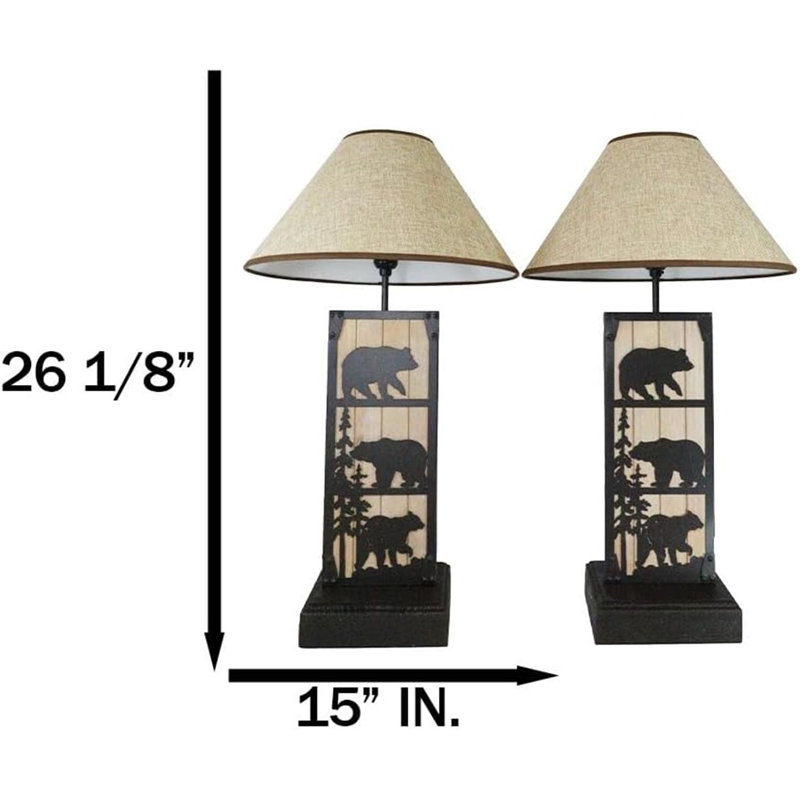 Ensemble de 2 lampes de chevet en métal noir
