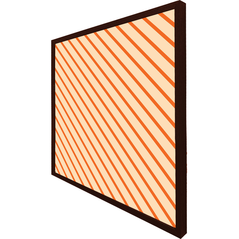 Harborside Orange Lines - Single Picture Frame Print, Black Framed, 31cm H x 31cm W x 4cm D