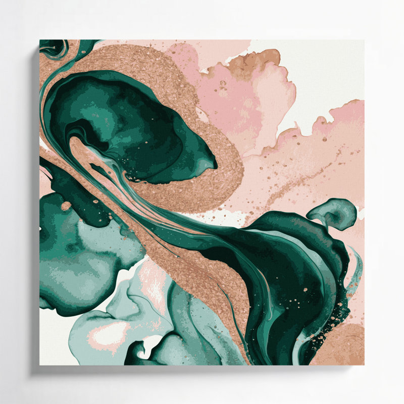 Aquarelle abstraite, art mural beige sur toile 99, H 12 po x l 12 po