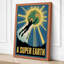 Ascent to Earth Retro - Wrapped Canvas-1385852929-1385852935