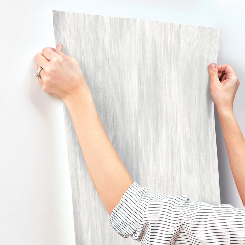Elysian Sky Blue Ikat Wallpaper, Gray
