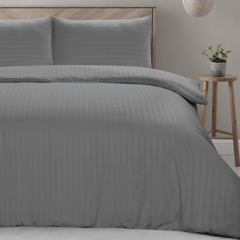 Microfiber No Pattern Duvet Cover Set with Pillowcases Included, Double Duvet Cover + 2 Standard Pillowcases, Charcoal