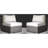 Outdoor Armless Seating Group - 2 Chairs 4 Weather- Cushions, Half Round Weave , High Open Cell Foam, - No Assembly Needed