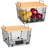 2 Set Stackable Wire Basket With Bamboo Top - Kitchen Counter, Pantry Organizer And Storage - Produce Onion Potato Fruits Vegs Bread Food Snack Spice Organizing Bin For Cabinet Shelf Countertop Floor