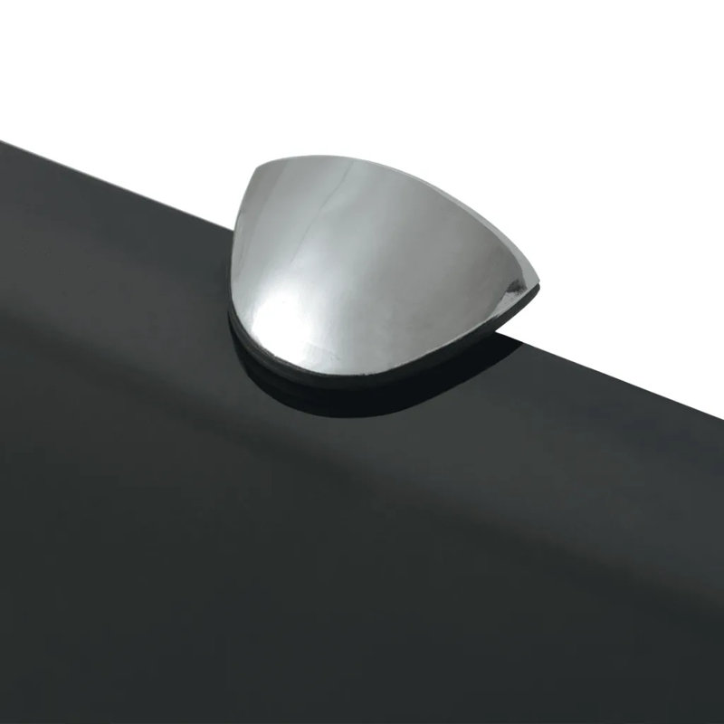 Glass Floating Shelf, Black, 0.8cm H x 30cm W x 10cm D