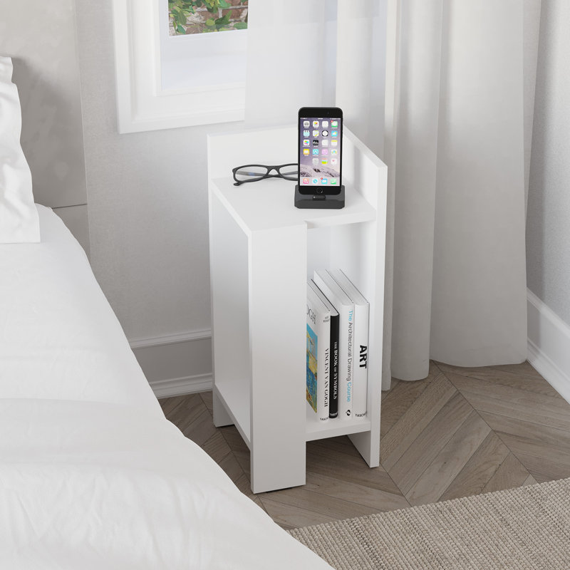 Lochlan Bedside Table, Right Orientation, White