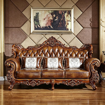 American-style luxury leather sofa