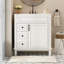 Meuble-lavabo de 30 po avec lavabo en céramique, petite armoire de salle de bain, armoire moderne avec 2 tiroirs et tablette réglable