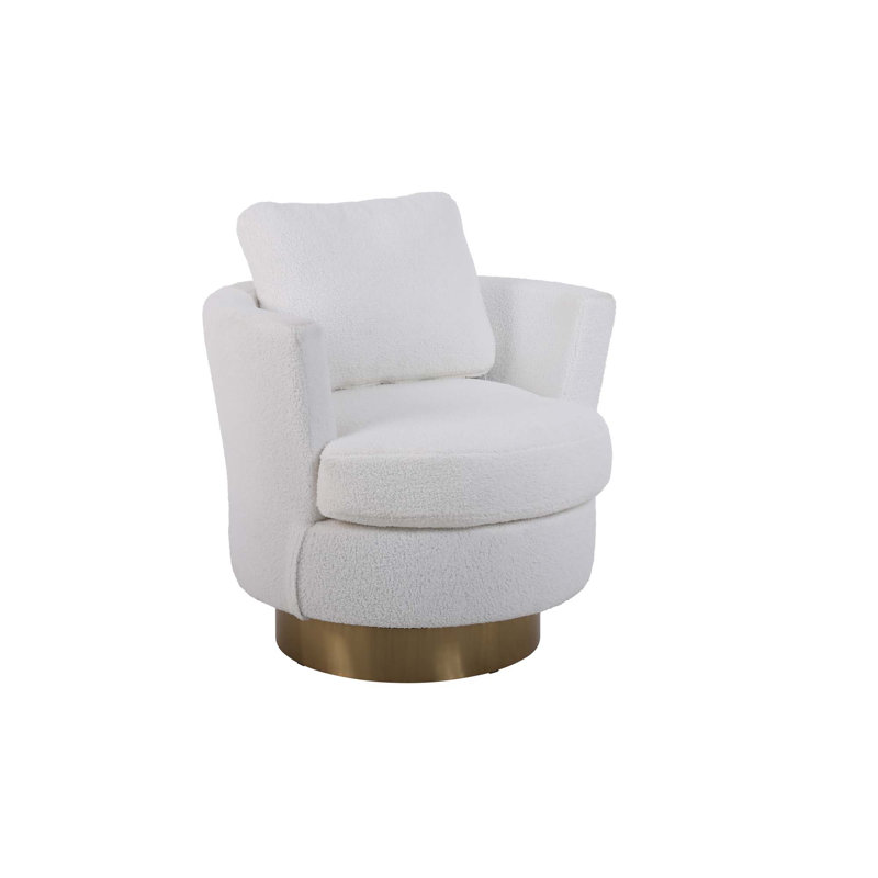 Fauteuil demi-tonneau Lindall, Fausse fourrure blanche