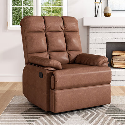 77 cm Wide Faux Leather Swivel Recliner
