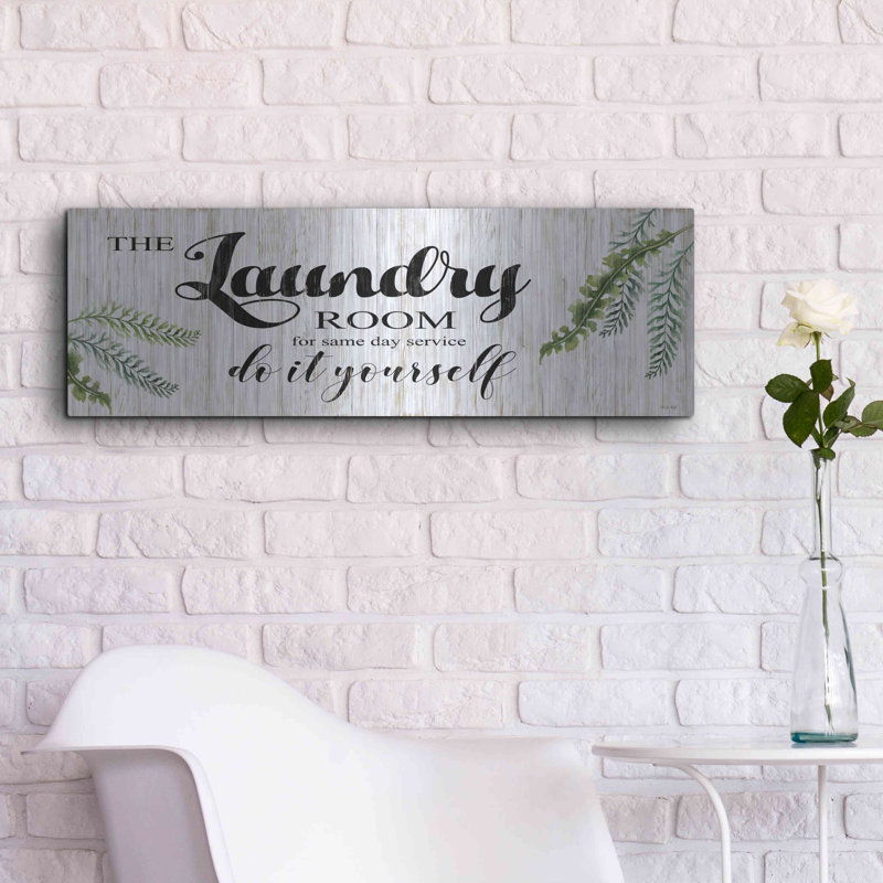 «The Laundry Room» par Cindy Jacobs, art mural en métal, 36 po x 12 po
