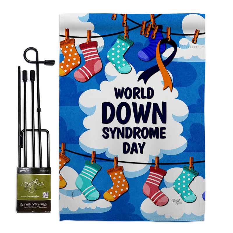 Ensemble de drapeaux en polyester 18,5 x 13 pi World Down Syndrome Day
