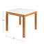 Table de salle à manger carrée en teck et marbre Elliot-1746084211