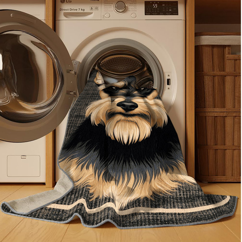Tapis lavable pour chiens Affenpinscher, Carré 5 pi