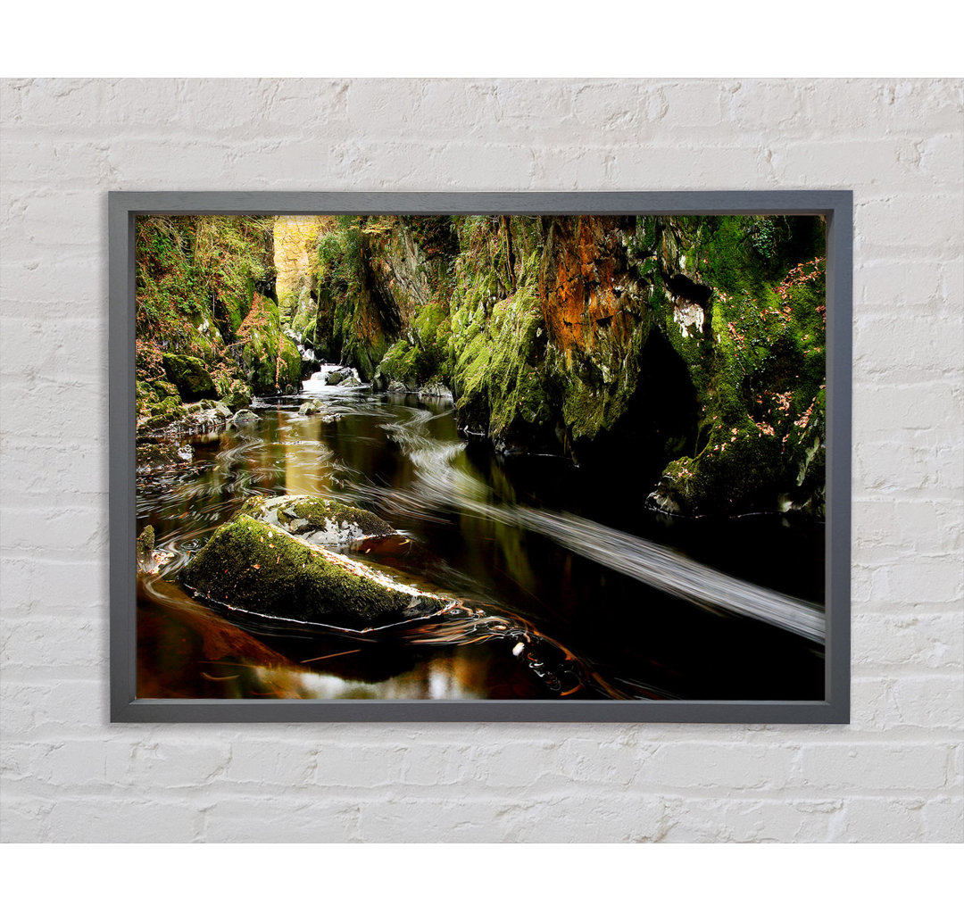 Woodland Stream Flows - Einzelbildrahmen Kunstdrucke auf Leinwand