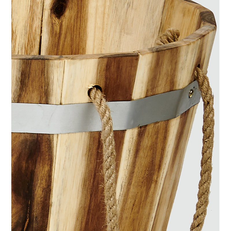 Randals Wood Barrel Planter, 8'' H x 13'' W x 13'' D