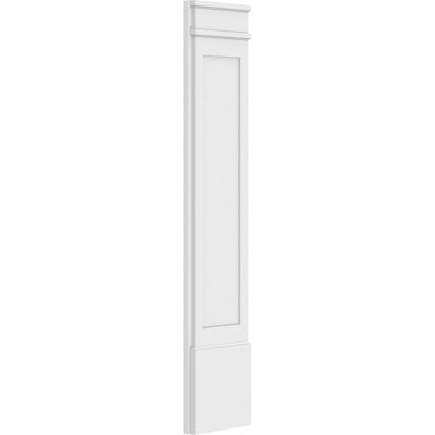 TruCraft Flat Panel Pilaster w/ Decorative Capital & Base, 4"W x 60"H x 2"P Base Can Be Trimmed Up To 6 5/8", Architectural Grade PVC, Sold As Pair